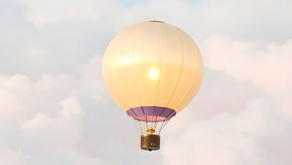 Fototapeta premium Whimsical Hot Air Balloon Soaring Through Clouds A Dreamy Scene