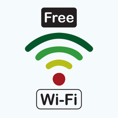 Free WiFi icon set symbol. colorful Vector wifi sign on white background. Wifi signal, public place, restaurant, access point, public Wi-Fi, Free Wi-Fi zone, Radio signal, wireless, password, label