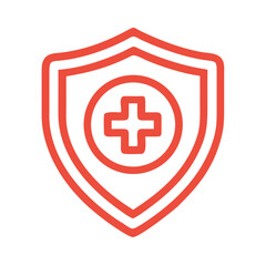 Obraz premium Medical Health Insurance Shield Icon Representing Coverage and Health Protection