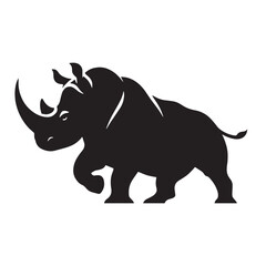 Signature charging rhinoceros silhouette vector crafted for impactful visual branding – charging rhinoceros silhouette – rhinoceros vector – rhinoceros illustration – silhouette of rhinoceros

