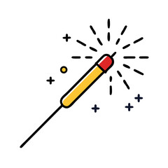 Sparkler Icon Representing Festive Light and Celebration
