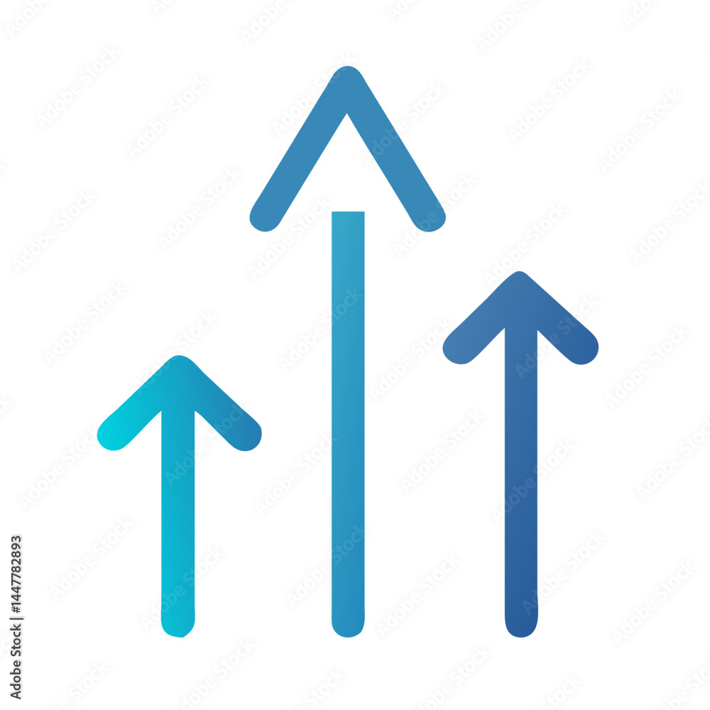 Aufkleber upward arrow icon representing growth and progress in business or development