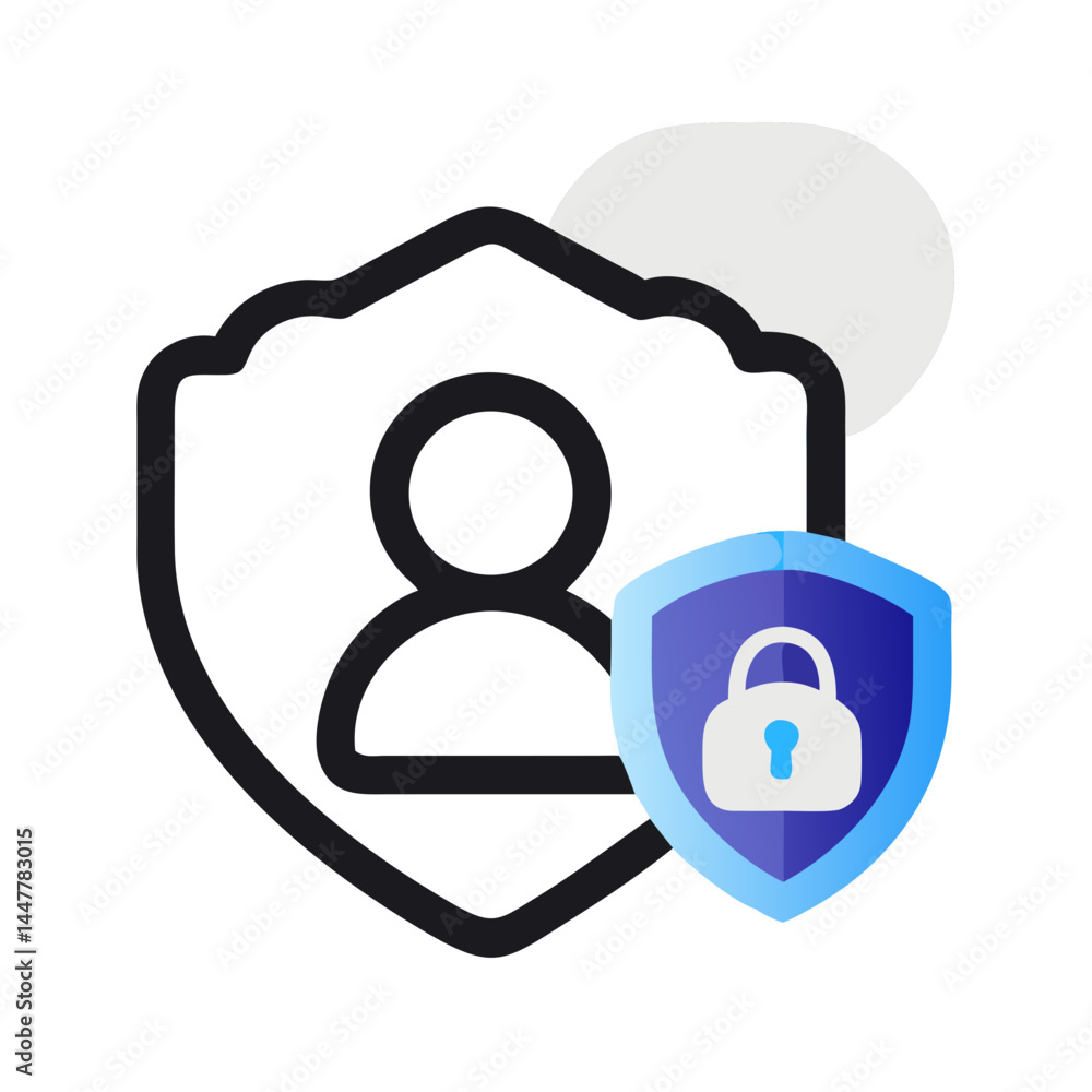Poster User Profile with Secure Cloud Shield Icon Representing Cloud Security and Data Protection