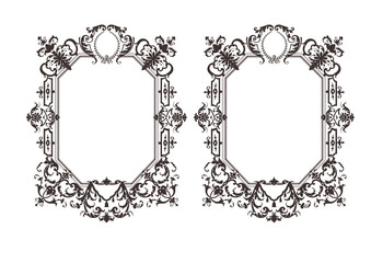 vintage frame engraving vector