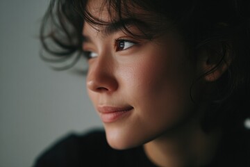 deep close-up on contemplative individual