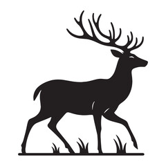 Signature deer silhouette vector created for clean and professional branding – deer silhouette – deer vector – deer illustration – silhouette of deer

