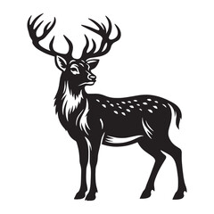 Refined deer silhouette vector tailored for clean and modern design – deer silhouette – deer vector – deer illustration – silhouette of deer

