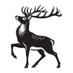 Distinct deer silhouette vector crafted for premium branding assets – deer silhouette – deer vector – deer illustration – silhouette of deer

