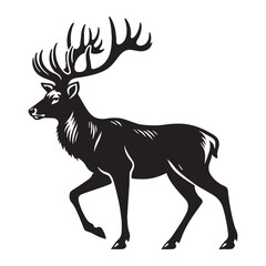 Elegant deer silhouette vector crafted for sophisticated creative concepts – deer silhouette – deer vector – deer illustration – silhouette of deer

