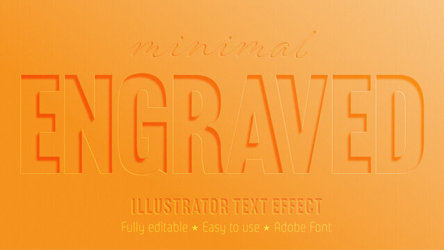 Editable engraved text effect in illustrator creative design digital environment stunning visuals