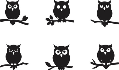 An illustration featuring a black owl face silhouette set against a clean white background showing a detailed owl face with wide eyes and a sharp beak, symbolizing wisdom and perception.