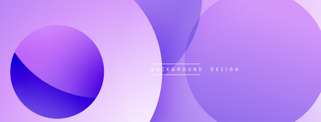 Purple gradients form overlapping circles. Minimalist design with text background design present. Soft hues create modern aesthetic.