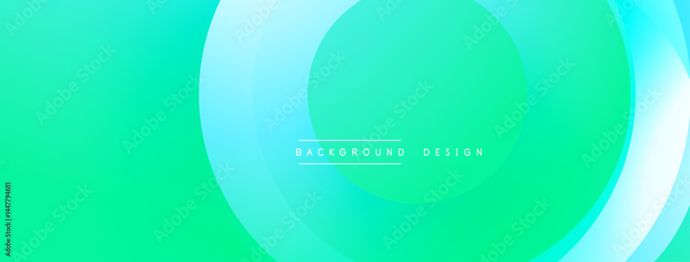Leinwandbilder Abstract gradient background. Circular layers create dynamic visual effect. Turquoise, teal hues dominate composition. Modern design element.