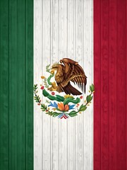 Hyper-realistic wallpaper of a Mexico flag 