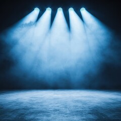 Dramatic Blue Stage Lighting with Smoke Effect for Performances