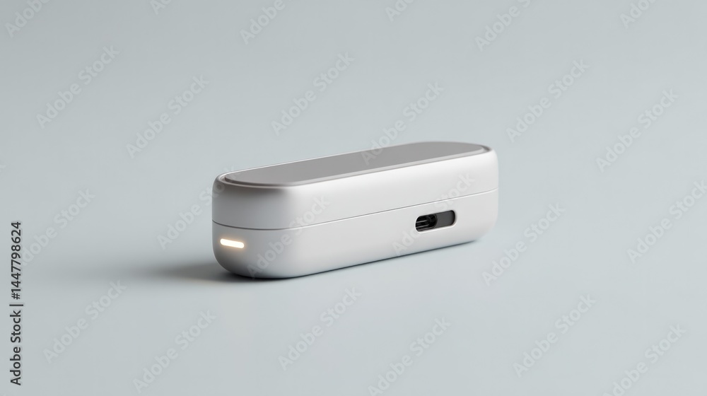 Poster minimalistic fitness gadget on plain background showcasing its features with ample copy space
