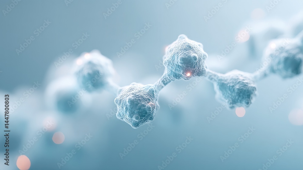 Poster highly detailed macro view of nanotechnology manipulating molecular structures in bioengineered envi