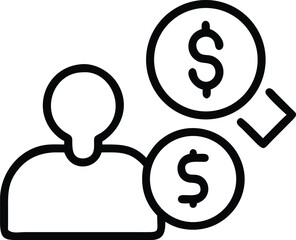 Operation management and business administration editable stroke outline icons  isolated on white background flat vector illustration