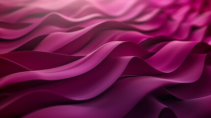Obraz premium Abstract background composed of flowing, layered wavy shapes in deep shades of pink, magenta, and purple, creating a soft, velvety fabric texture. 
