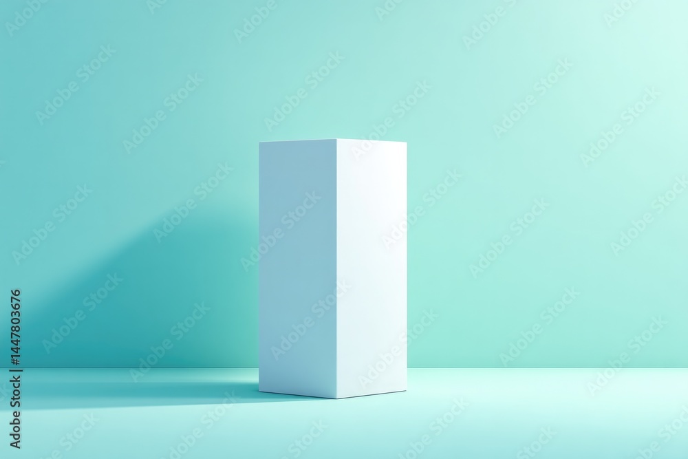 Poster minimalistic empty podium scene with plain background and ample copy space