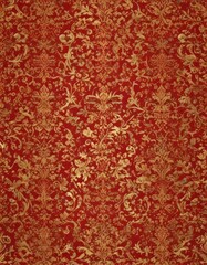 Intricate red & gold damask pattern  Regal, seamless vector design , luxury, intricate, brocade