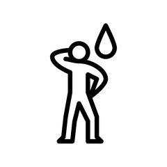 clumsy gesture outline icon. stick figure in awkward gesture line art illustration.