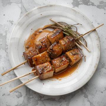Grilled yakitori with tare sauce glaze