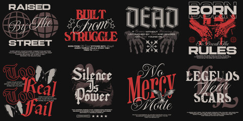 Urban Streetwear T-shirt Design Bundle, Urban T-shirt Design Pack, Vector Streetwear Design Pack, Urban Clothing Design, POD Streetwear Design © Mad Skull Graphic