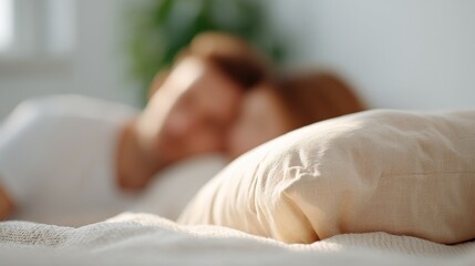 serene bedroom setting with minimalistic decor soft natural lighting casting delicate shadows emphasizes tranquility