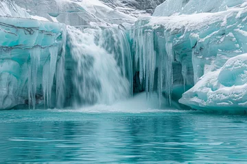 Rugzak Witness the awe inspiring transformation of majestic glaciers as they adapt to the changing climate, showcasing the beauty of cascading meltwater and highlighting the urgent need to address environmen © KeransPixel