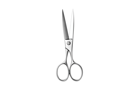 stainless steel scissors isolated on white transparent background