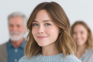 serene moment capturing extended family gathering with elder and younger generations exchanging smiles