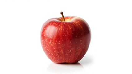 Close-up of a crisp green apple, showcasing its smooth texture and natural shine against a pure white backdrop