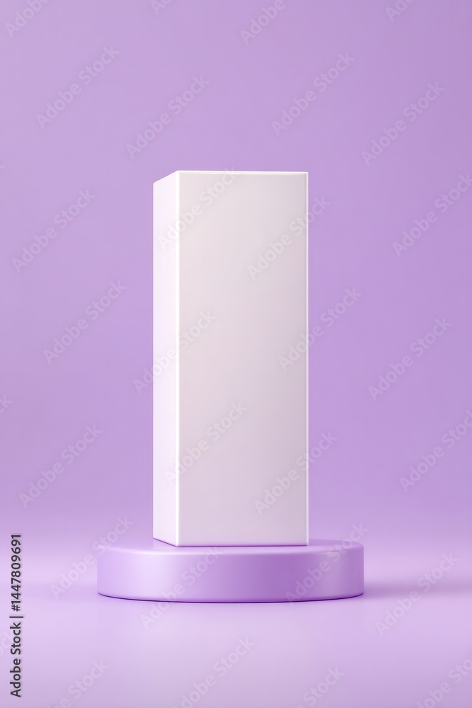 Aufkleber sleek and minimalistic empty cosmetic podium is set against vibrant color background under soft stud