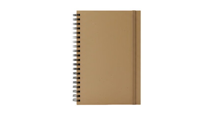 Kraft Paper Notebook Spiral Bound Journal Diary on transparent background