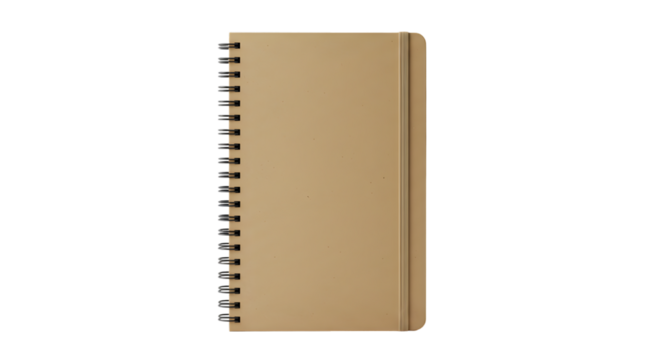 Kraft Paper Spiral Notebook: A Simple and Sustainable Journal on transparent background