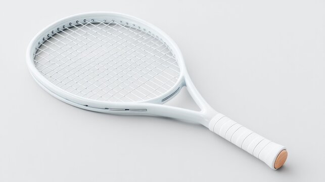 isolated 3d-rendered tennis racket on white background