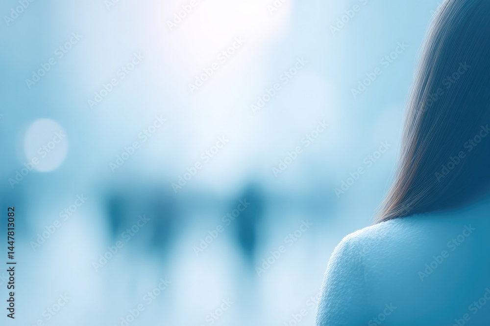 Poster capture minimalistic image highlighting communication skills where people are blurred in background 