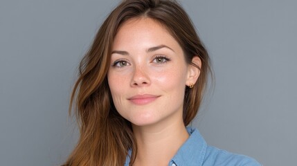 Fototapeta premium capture portrait of retail consultant any race or gender set against minimalistic solid background