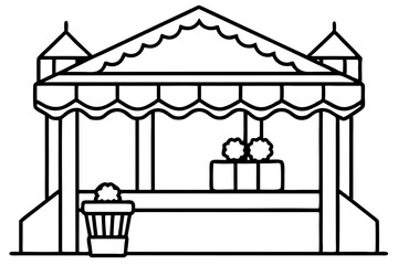 Holiday Market Stall Outline Drawing