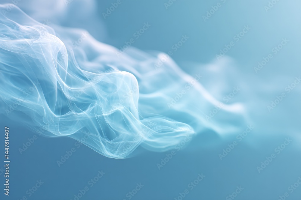 Poster close-up of swirling mist and smoke capturing ethereal minimalistic atmosphere with abundant copy sp
