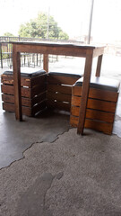 Wooden Table and Chairs – Rustic Outdoor or Indoor Furniture