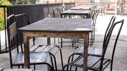 Retro Wooden Table and Chairs – Vintage Style Furniture for Interior Design