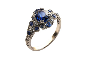 Vintage Sapphire Platinum Ring with Diamond Accents Elegant Antique Style Jewelry