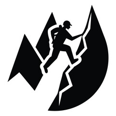 Adventure Climber Mountain Silhouette Logo