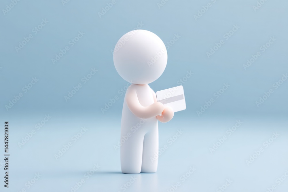 Poster create minimalistic clean image of person of any race age or gender standing thoughtfully with blurr