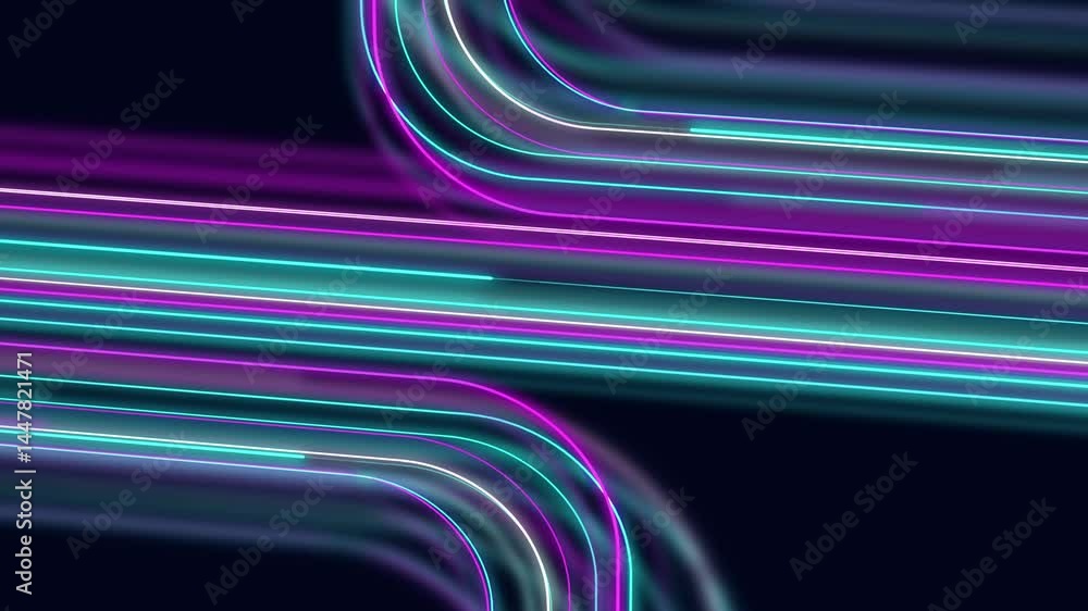 Poster rays of light in motion. high technology abstraact background