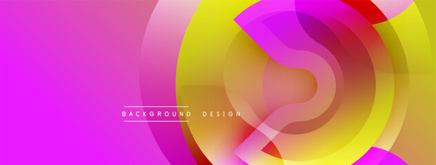 Abstract vibrant layers create dynamic pink, yellow, red composition. Modern design element for backgrounds, presentations.