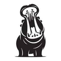 Bold-edged hippopotamus silhouette vector crafted for powerful creative branding – hippopotamus silhouette – hippopotamus vector – hippopotamus illustration – silhouette of hippopotamus

