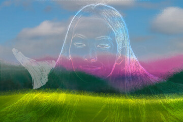 Reference Image, Hintergrund mit frauengesicht